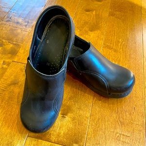 Dansko Black Leather Clogs